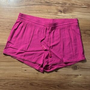 Old Navy Pink Pajama Shorts with Pom-Pom Trim